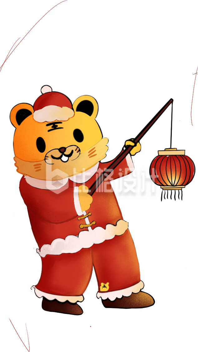 老虎手绘插画