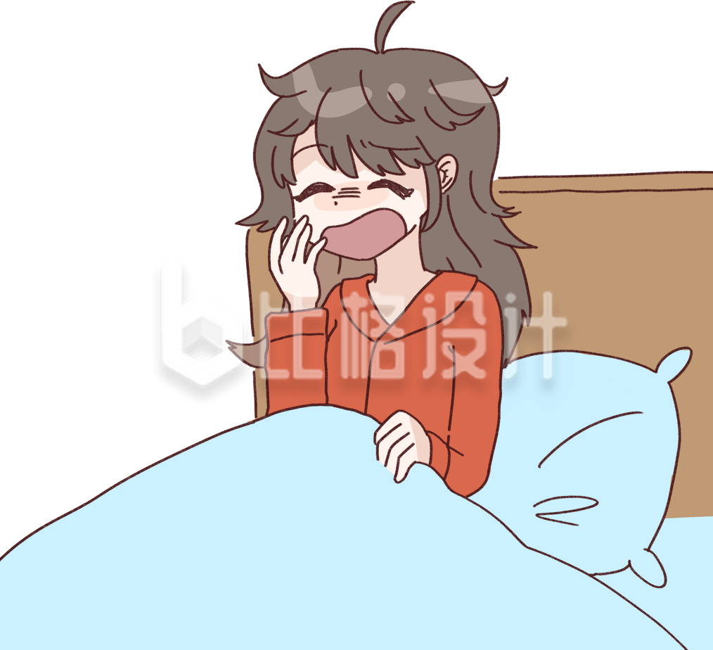 起床小姐姐手绘插画