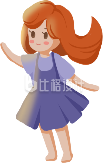 可爱小姑娘手绘插画