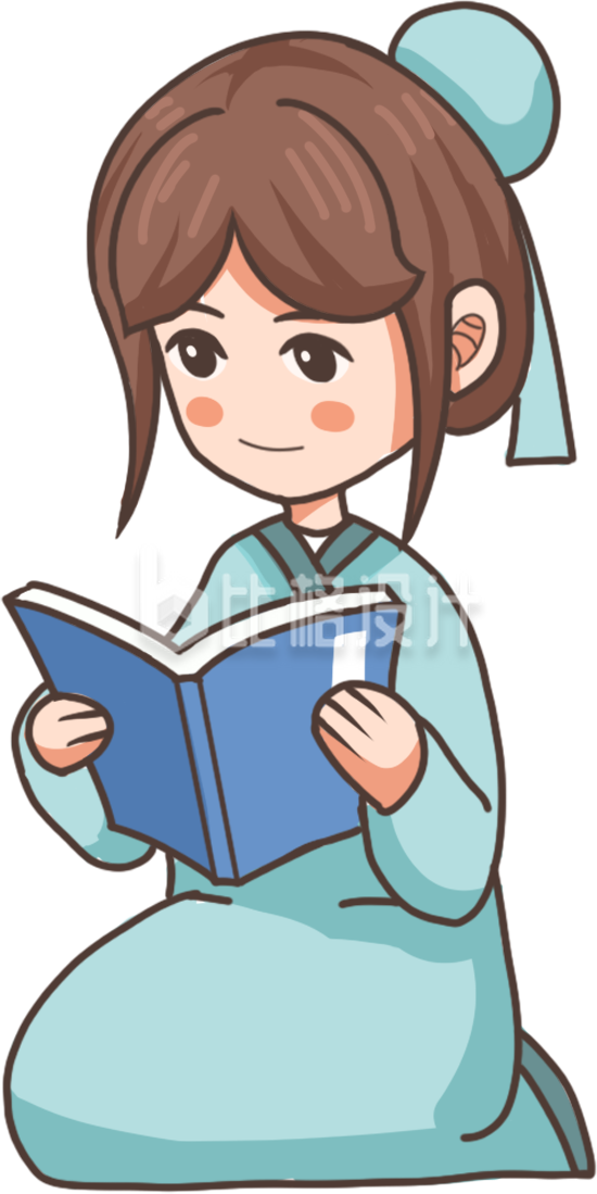 读书学习的学生手绘插画