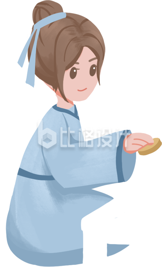 下棋小男孩手绘