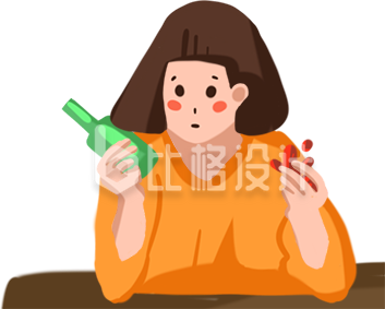 喝酒消遣手绘