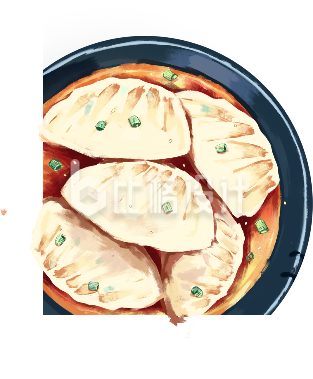 饺子手绘插画