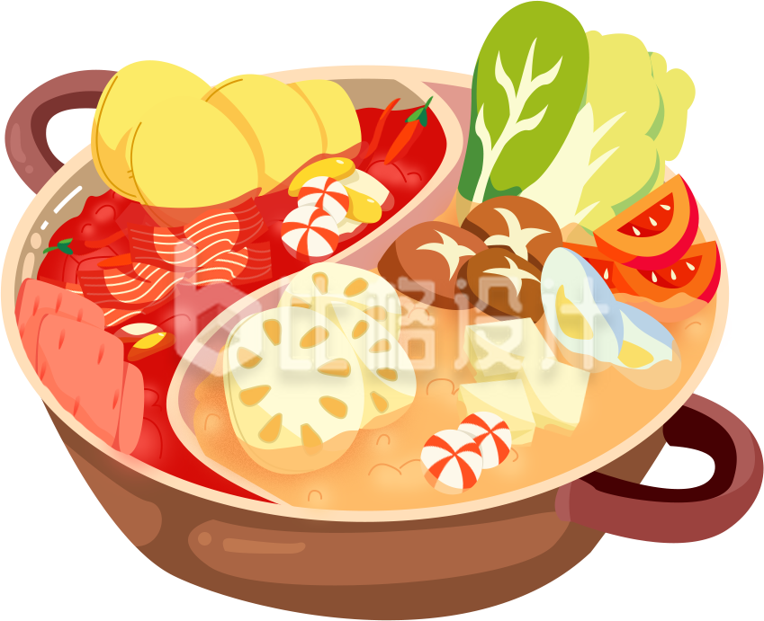 火锅插画手绘