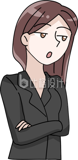 西装小姐姐手绘