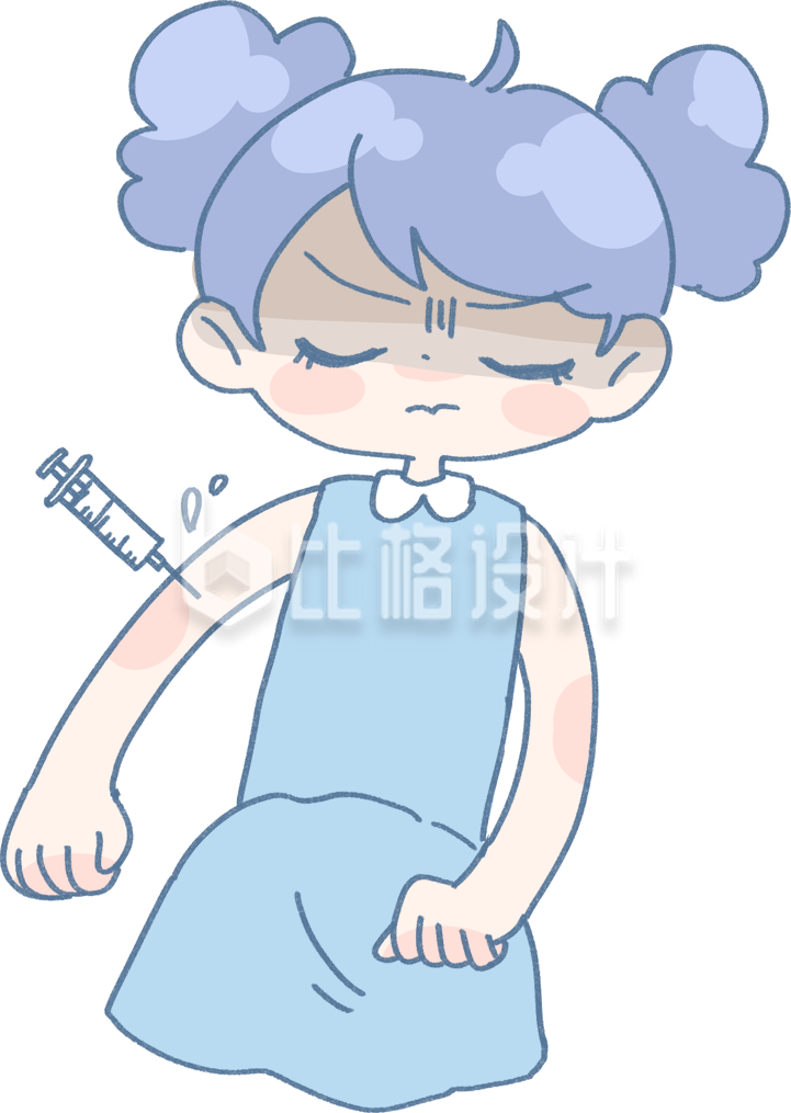 可爱小姐姐打针插画