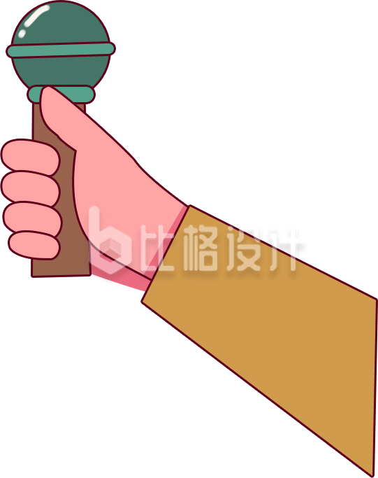 手拿话筒手绘