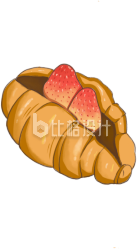 美食面包手绘插画