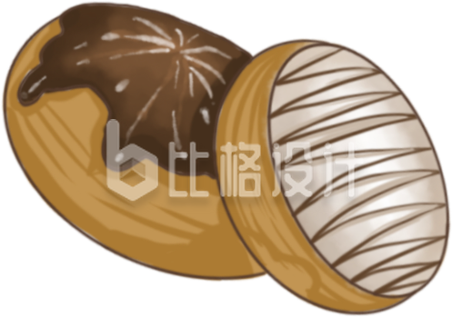 美食面包手绘插画