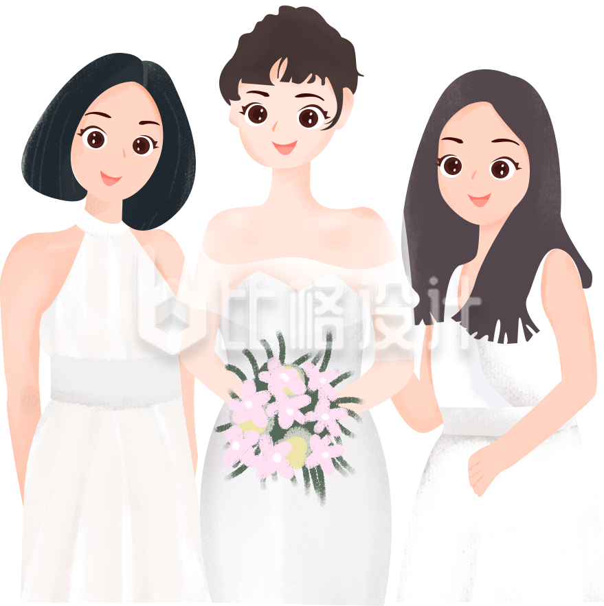 结婚手绘插画