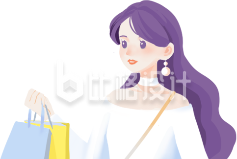 漂亮小姐姐手绘插画