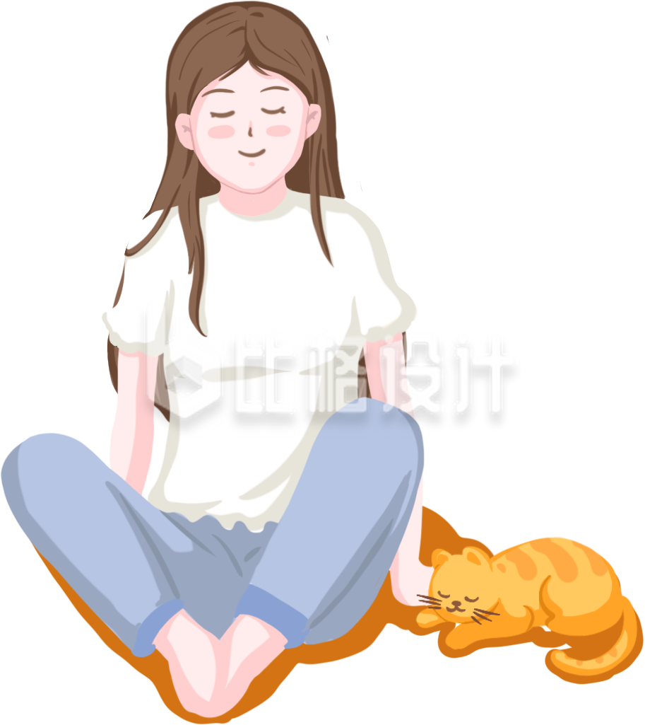 漂亮小姐姐手绘插画