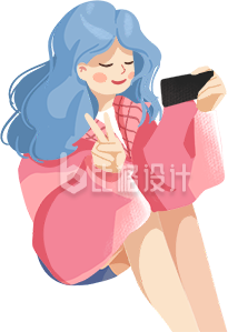 美女手绘插画