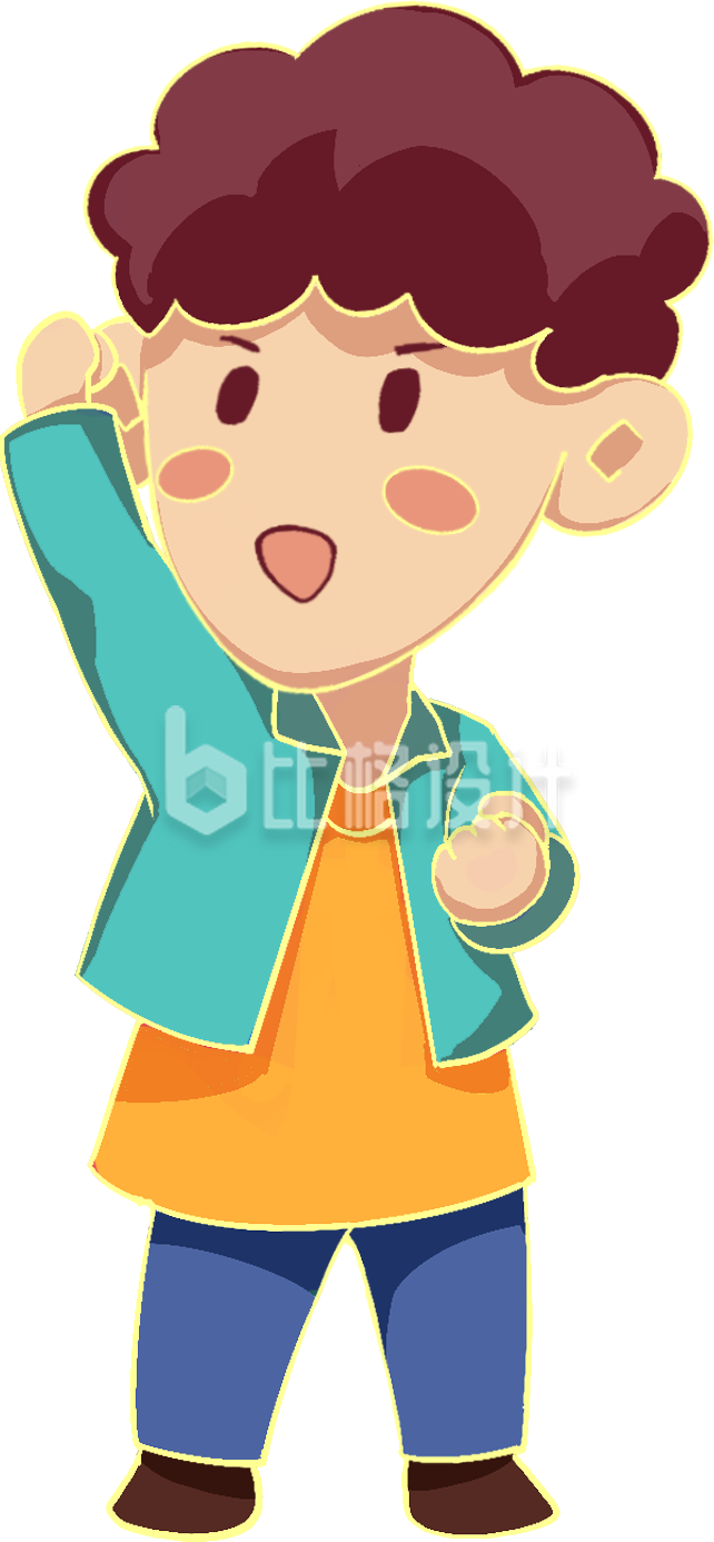 可爱小男孩手绘插画