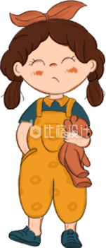 可爱的小姑娘趣味手绘插画
