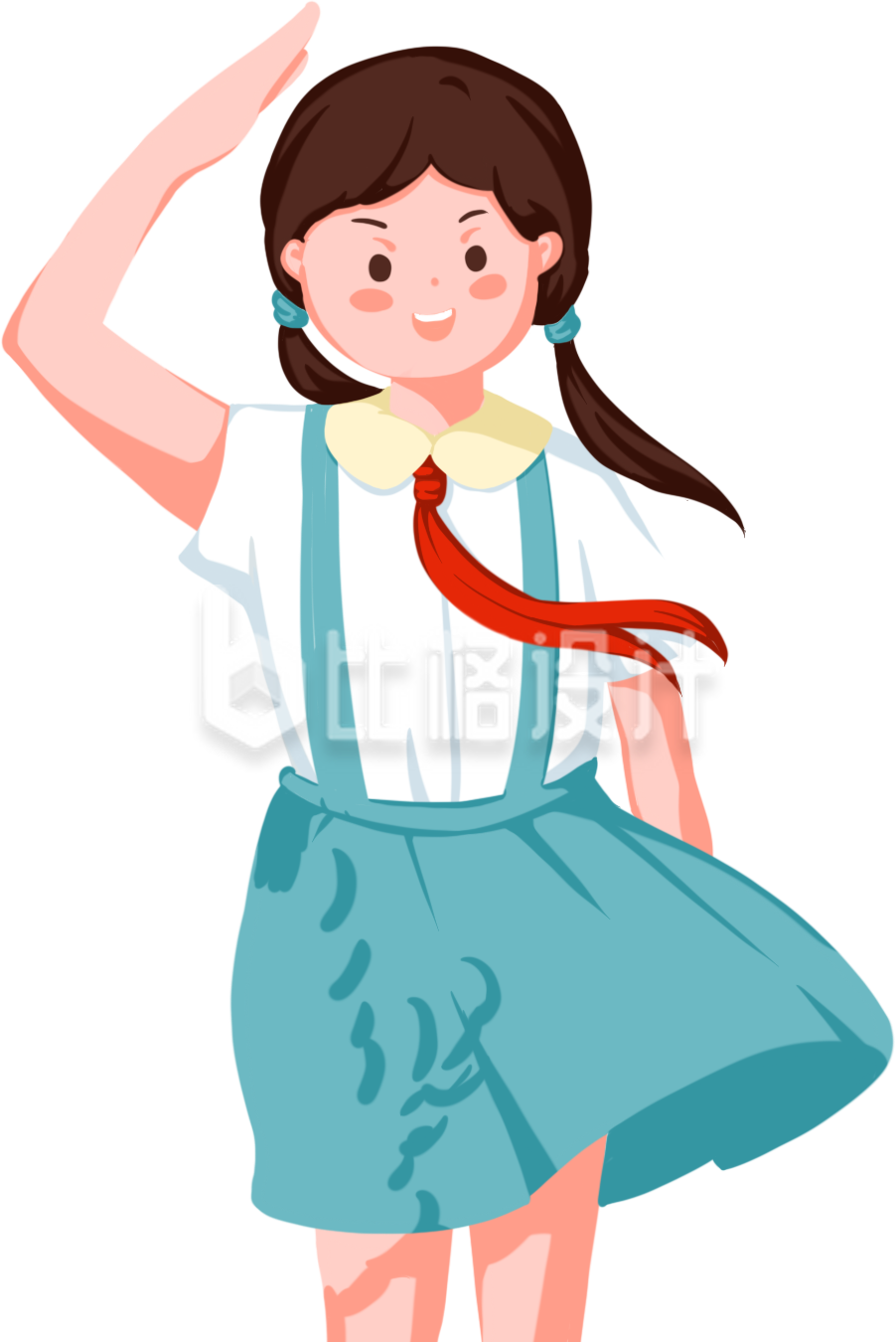 人物小女孩手绘插画