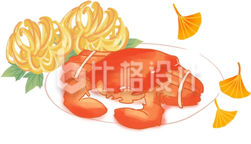 螃蟹手绘插画