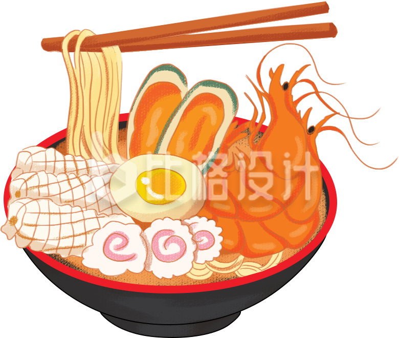 面条手绘插画