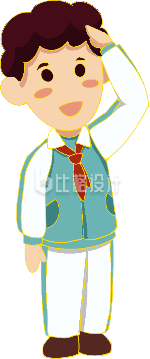 小男生手绘插画