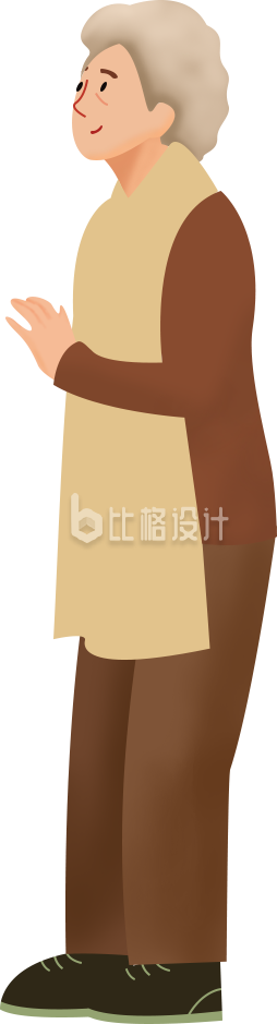 老人家老太太手绘