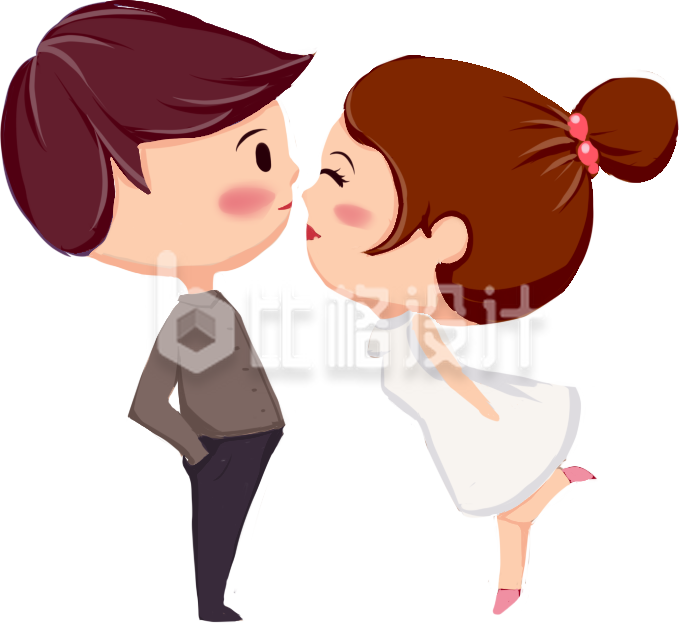 可爱情侣插画
