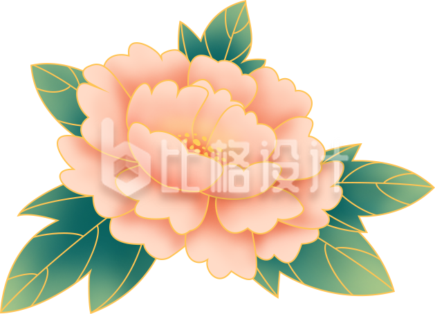 国潮风中国风花牡丹