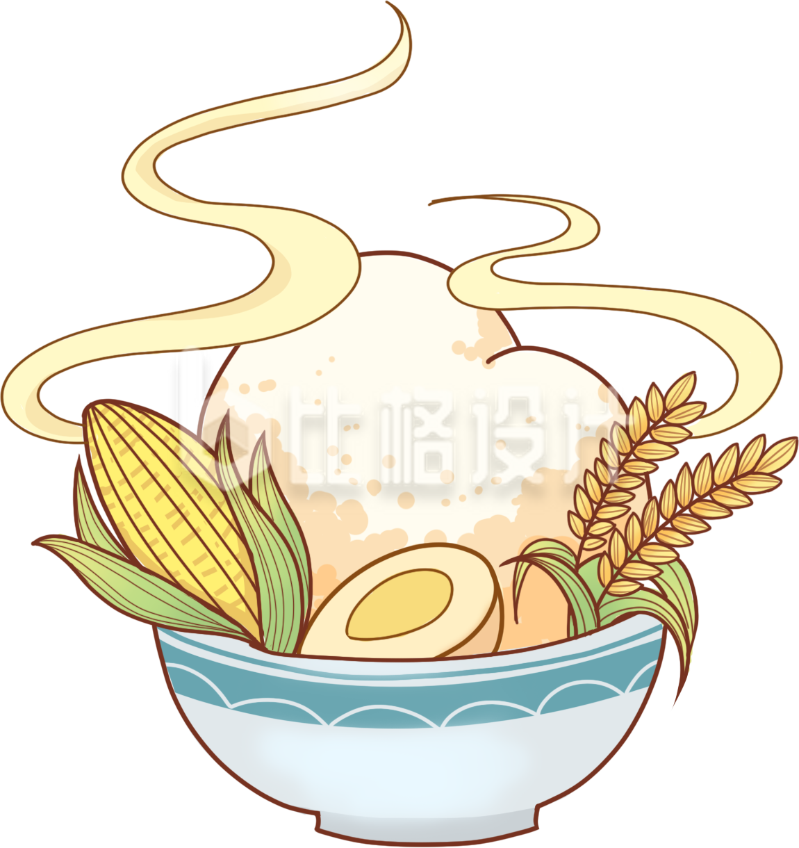 米饭手绘插画