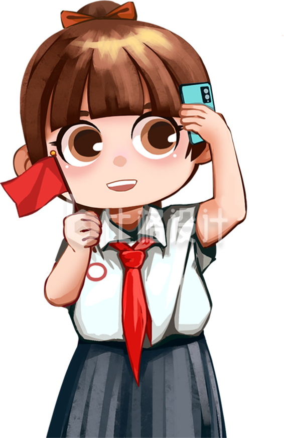 可爱小女孩手绘插画
