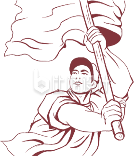 剪影人物红军手绘
