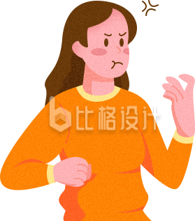 生气的女孩子手绘