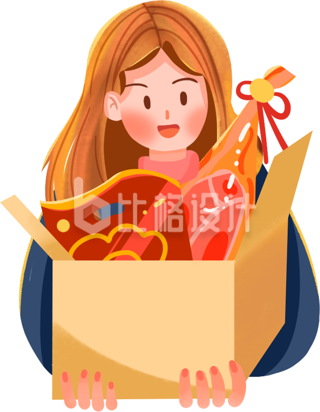 可爱的小女孩手绘插画