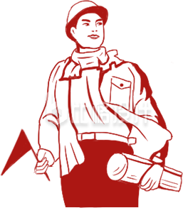 剪影劳动人民手绘