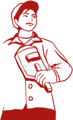剪影劳动人民手绘