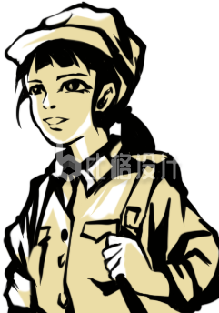 学生手绘剪影插画