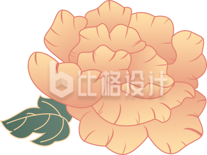 牡丹花手绘插画