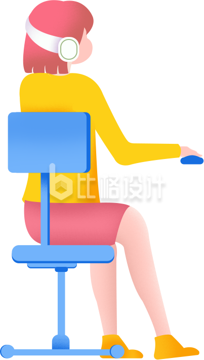 工作的小姐姐手绘