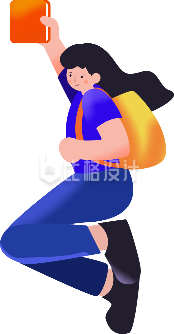 手绘人物小女孩插画