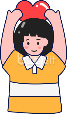 抱着爱心的小女孩