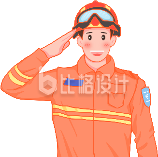 消防人员手绘