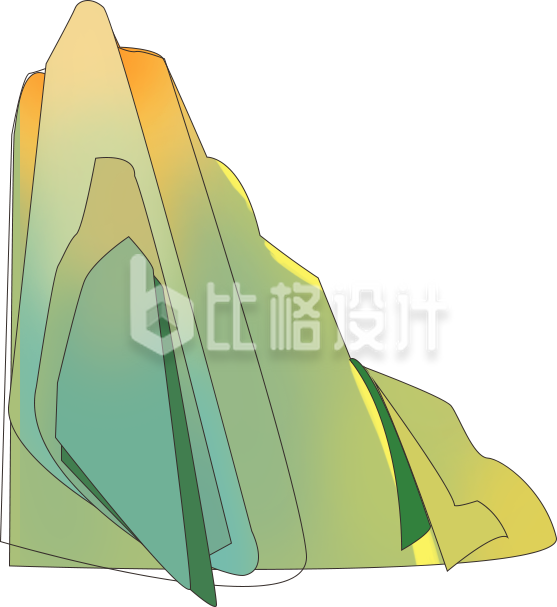山峰手绘插画