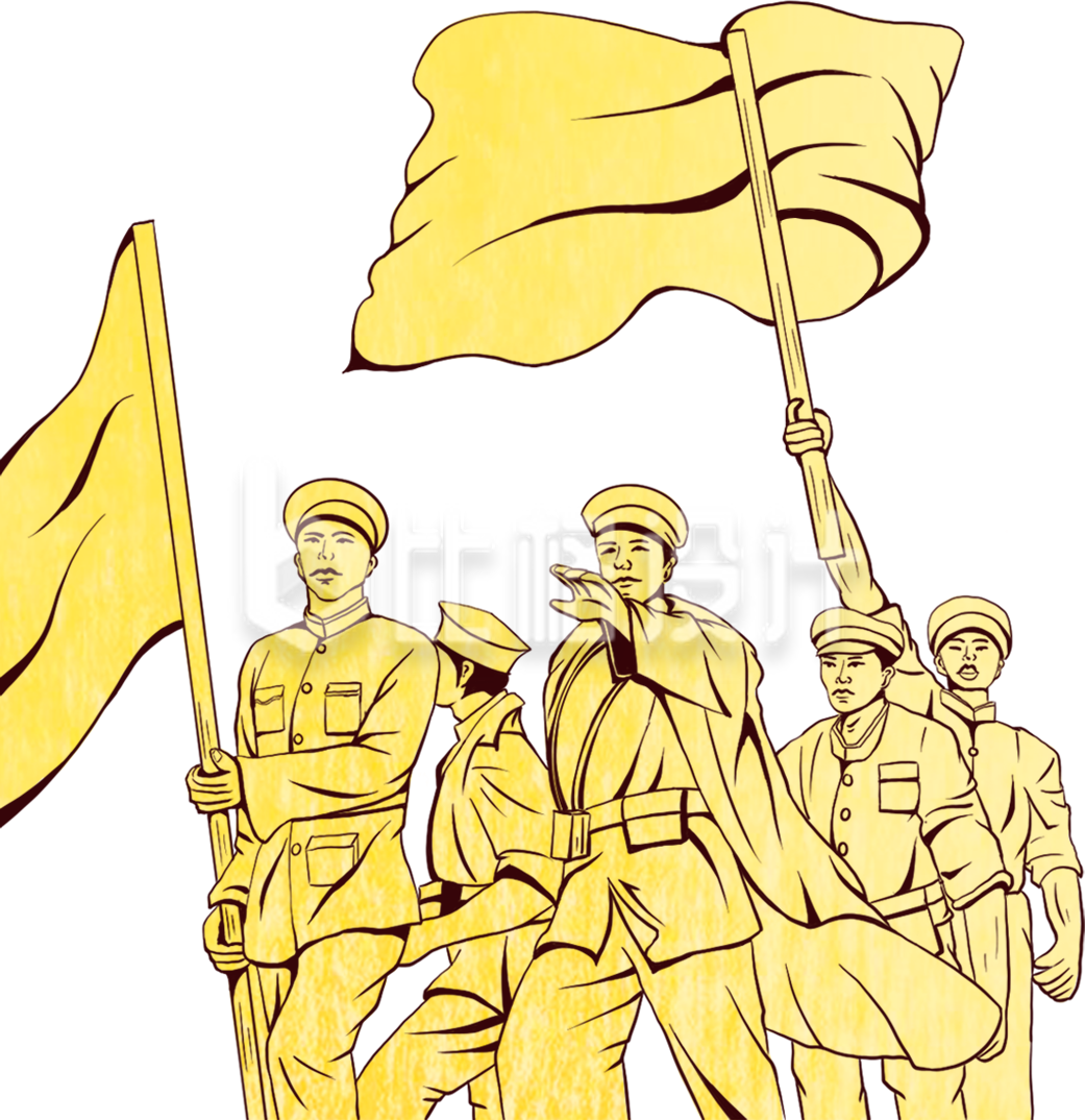 人物红军手绘插画