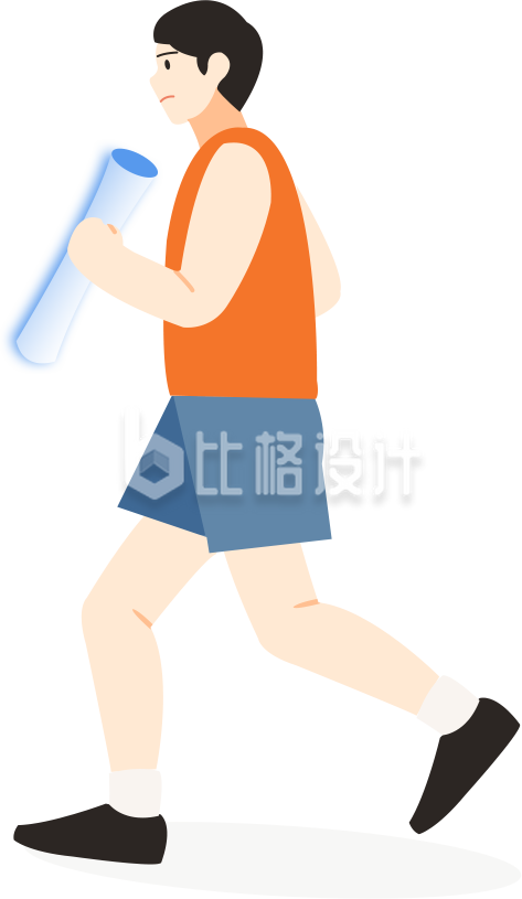 跑步的少年手绘