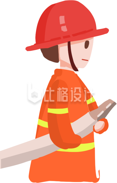 消防员手绘插画