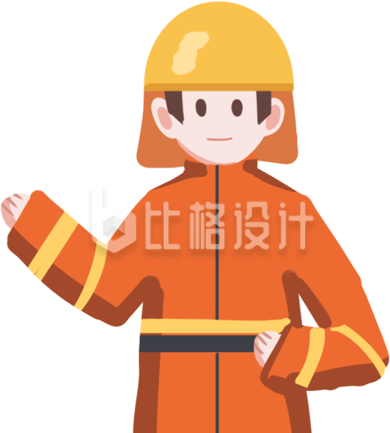 消防员手绘插画