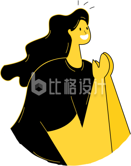 可爱的的小姐姐手绘插画
