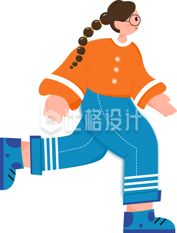可爱的小女孩手绘插画
