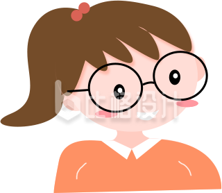 戴眼镜的手绘插画