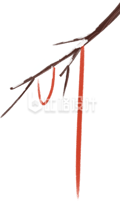 树枝手绘插画