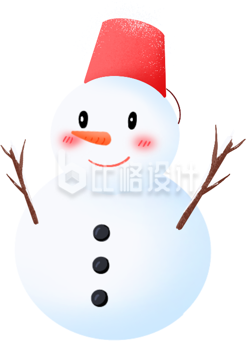 可爱的小雪人插画手绘