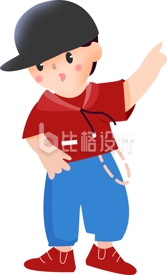 街舞的小男孩手绘